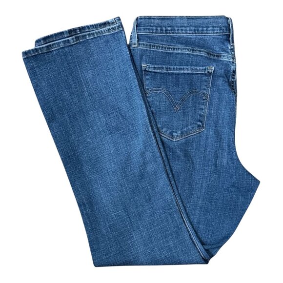 Womens Levi Blue Jeans Classic Boot Cut Stretch Comfortable Medium Wash Sz 10 - Picture 5 of 12
